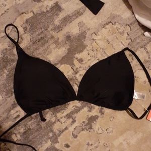 NWT basic black bikini top size L